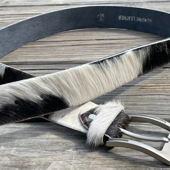 Original COWHIDE BELTS with Full Grain Leather Backside Unisex 100% Real Cowhide - Picture 3 of 15